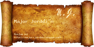 Major Jordán névjegykártya